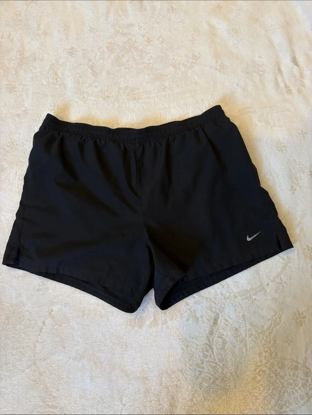 Nike Women's Black Dri-Fit Running Shorts with Reflective Swoosh Size M